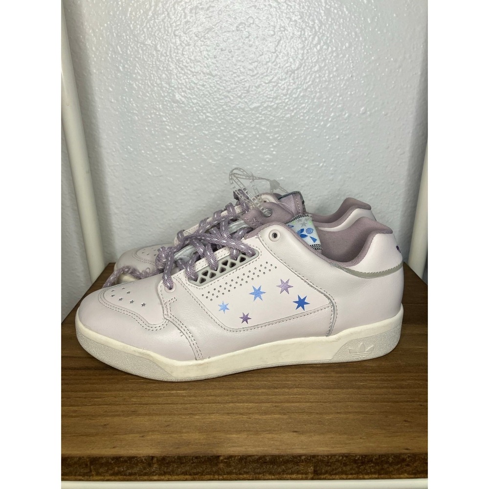 adidas Women's Pale Pink Sneakers with Lilac and Blue Star Accents